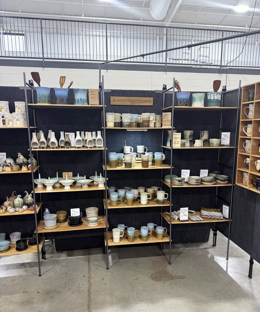 The Jessie Tyler Ceramics booth at Vintage Market Days